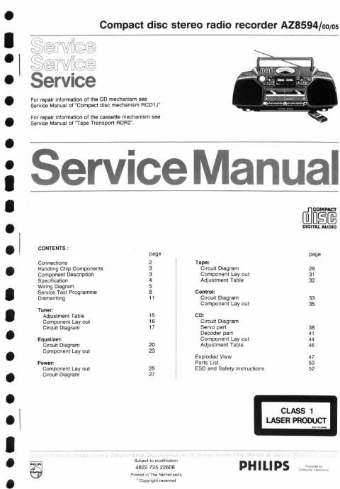 philips az 8594 service manual