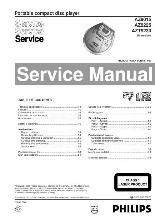 philips az 9015 service manual