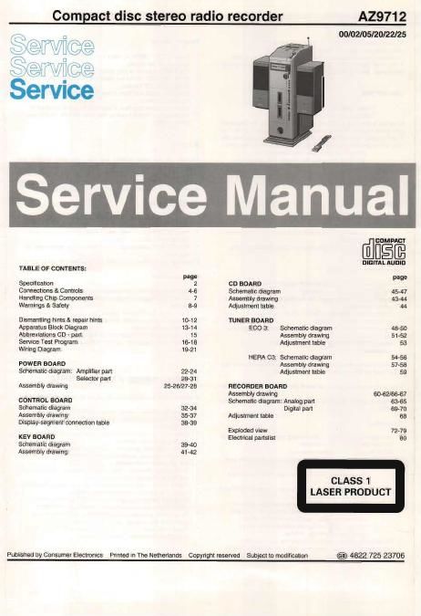 philips az 9712 service manual