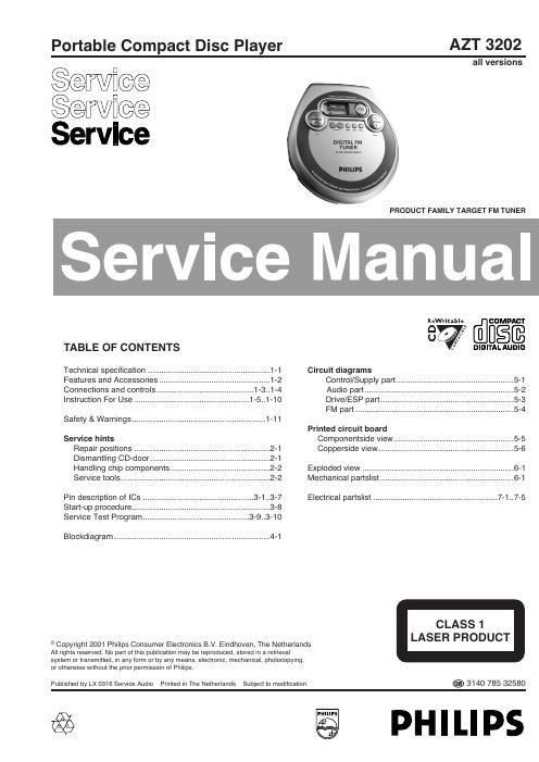 philips azt 3202 service manual