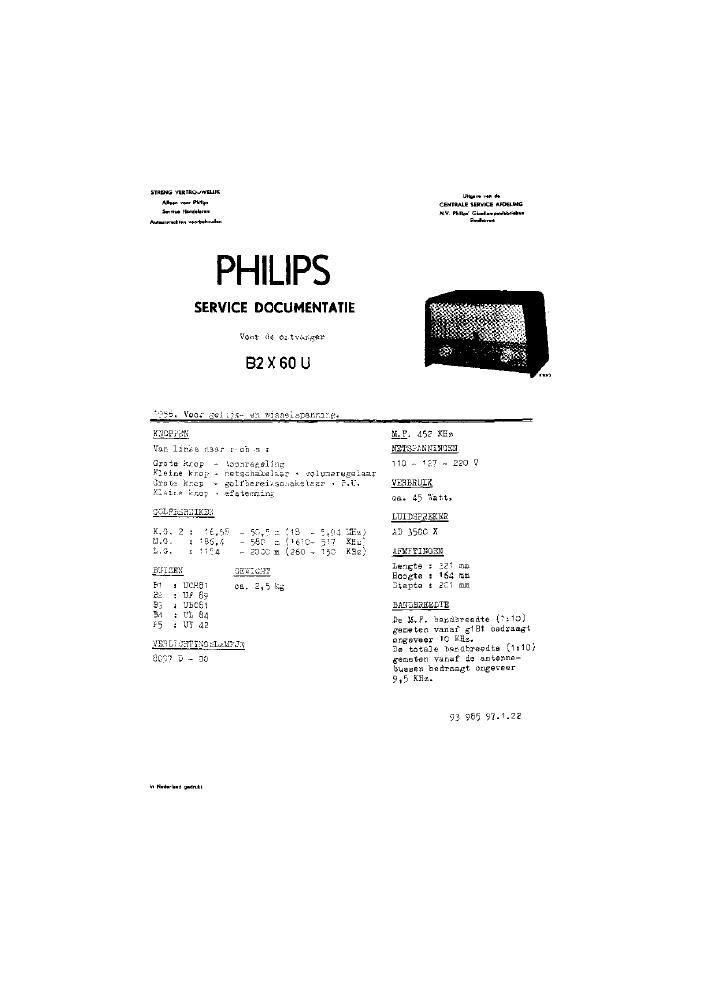philips b 2 x 60 u service manual 1