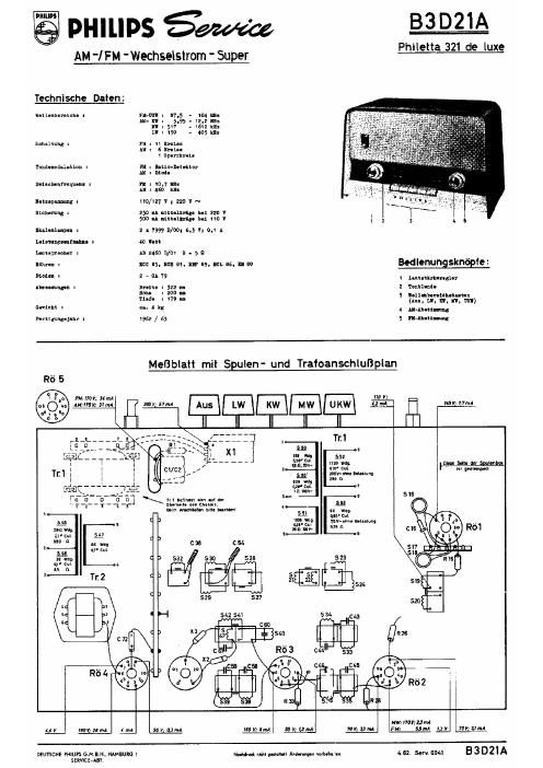 philips b 3 d 21 a service manual