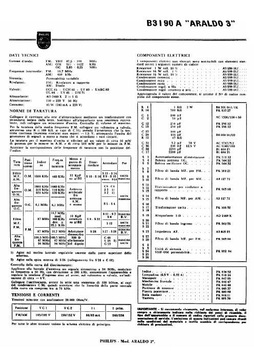 philips b 3 i 90 a araldo 3 components