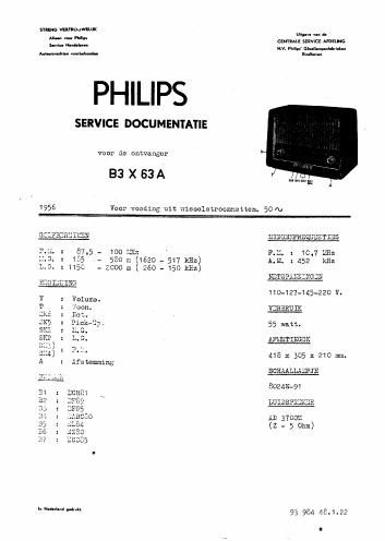 philips b 3 x 63 a service manual