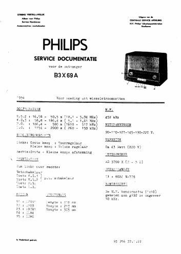 philips b 3 x 69 a service manual
