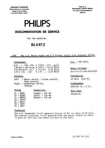 philips b 4 x 67 z service manual