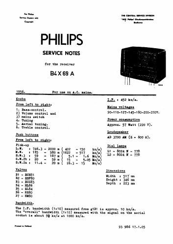 philips b 4 x 69 a service manual
