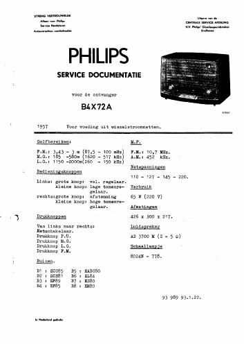 philips b 4 x 72 a service manual