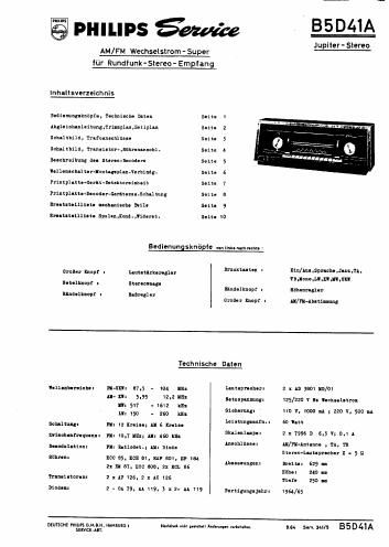 philips b 5 d 41 a service manual