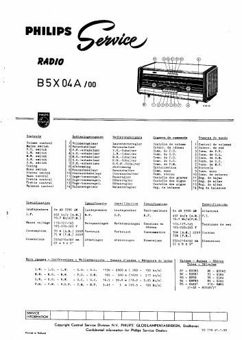 philips b 5 x 04 a service manual