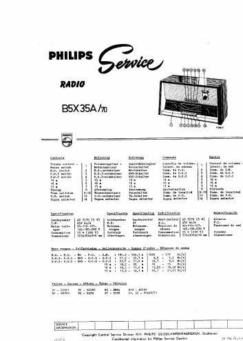 philips b 5 x 35 a service manual
