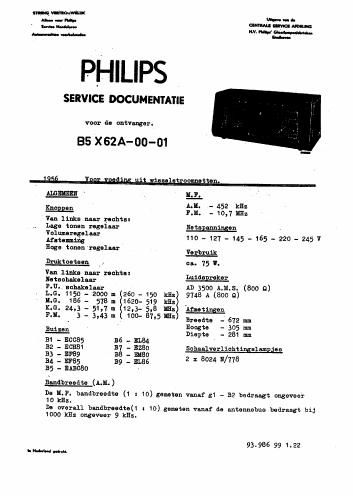 philips b 5 x 62 a service manual