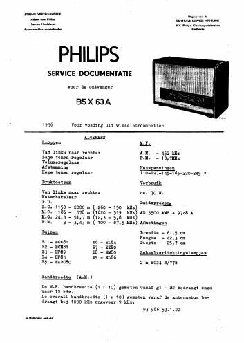 philips b 5 x 63 a service manual