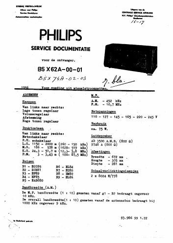 philips b 5 x 74 a service manual