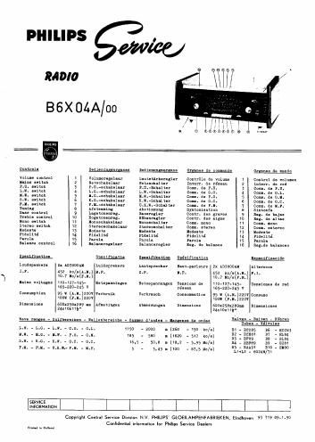 philips b 6 x 04 a service manual