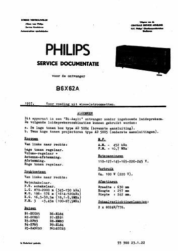 philips b 6 x 62 a service manual