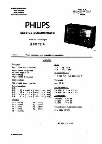 philips b 6 x 72 a service manual