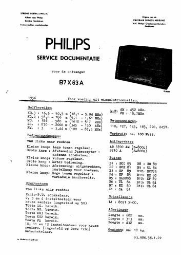 philips b 7 x 63 a service manual