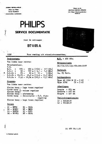 philips b 7 x 65 a service manual