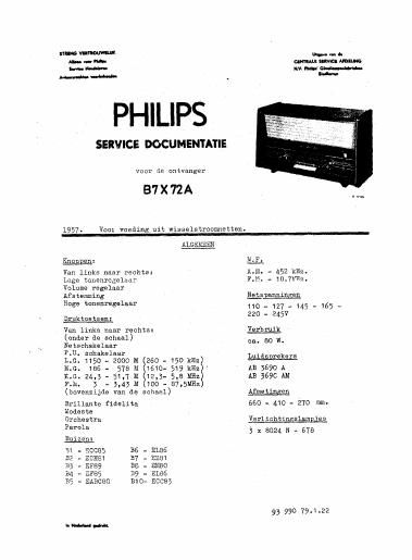 philips b 7 x 72 a service manual