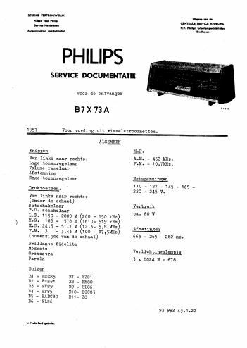 philips b 7 x 73 a service manual