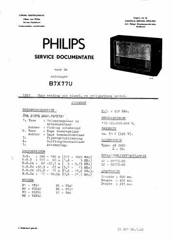philips b 7 x 77 u service manual