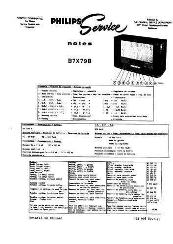 philips b 7 x 79 b service manual