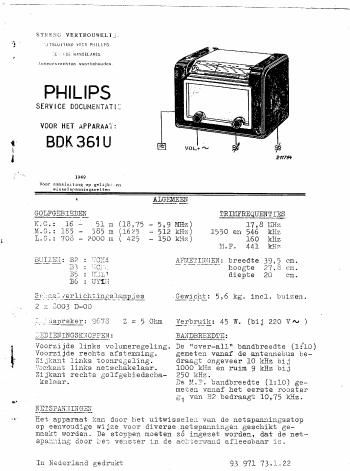 philips bdk 361 u