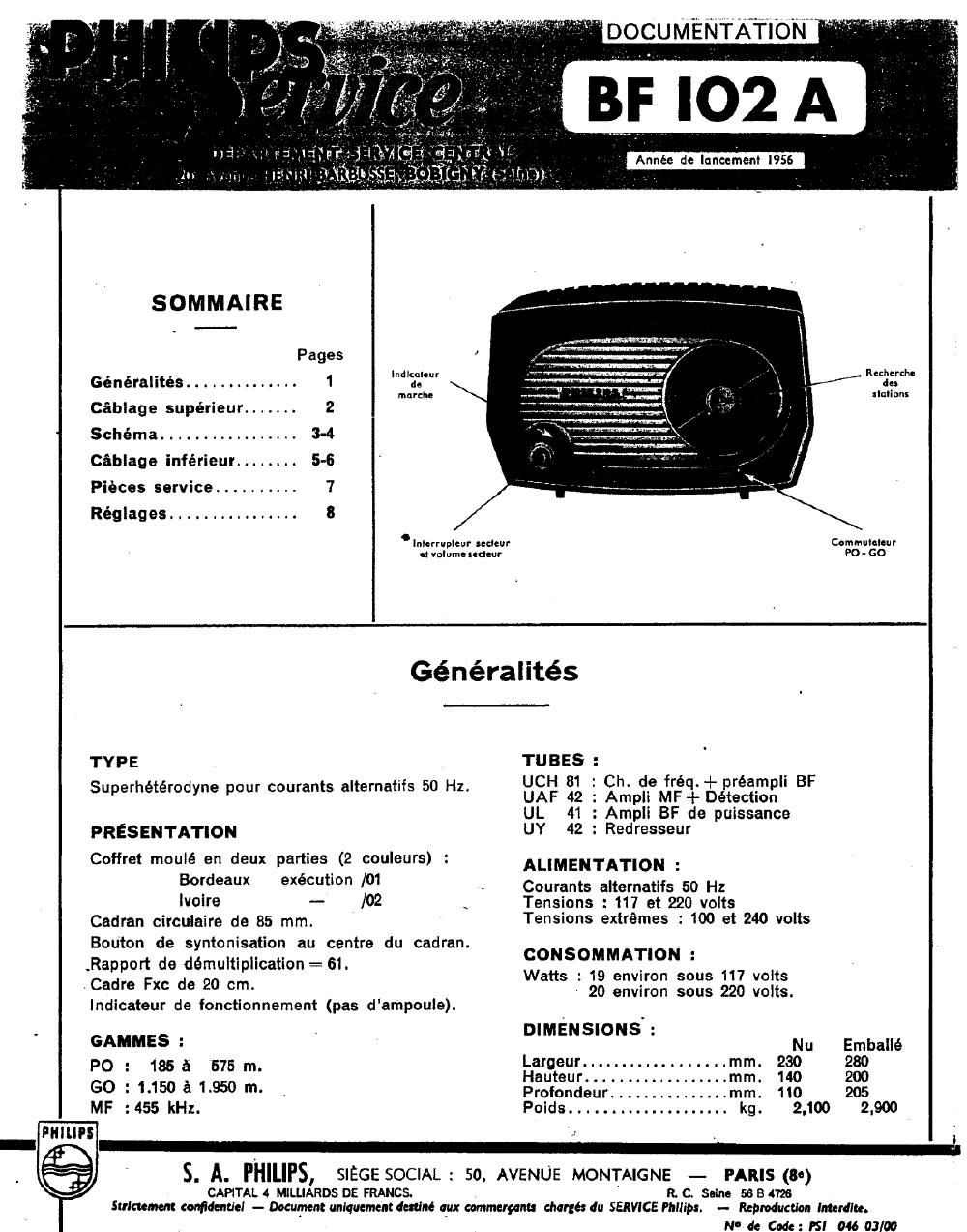 philips bf 102 a