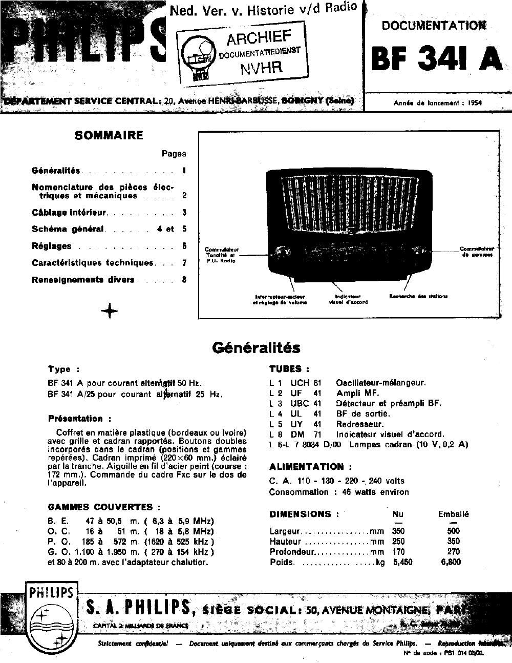 philips bf 341 a