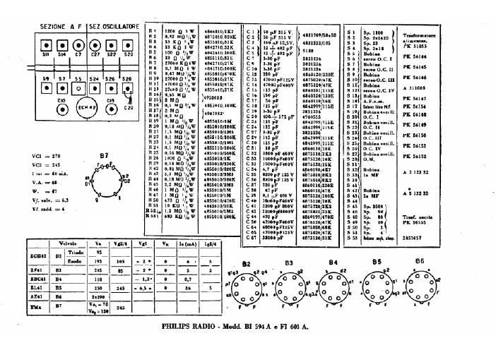 philips bi 594 a fi 603 a components