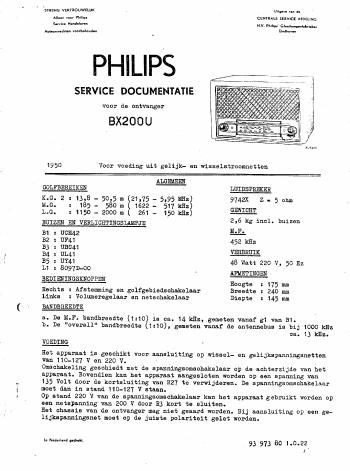 philips bx 200 u service manual