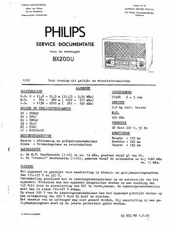 philips bx 200 u service manual