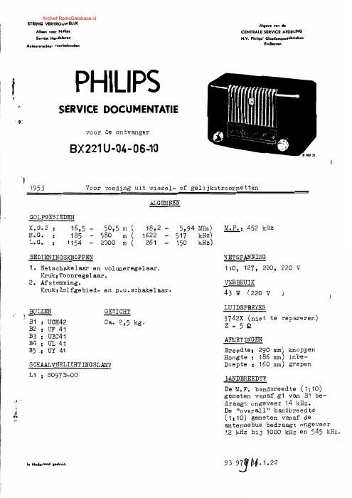 philips bx 221 u