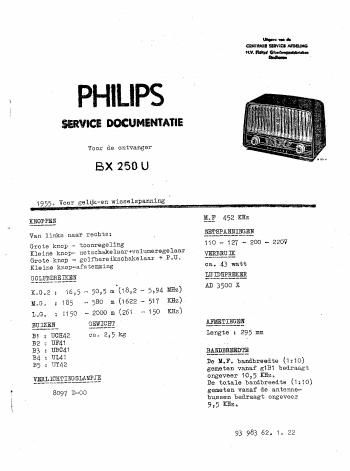 philips bx 250 u service manual
