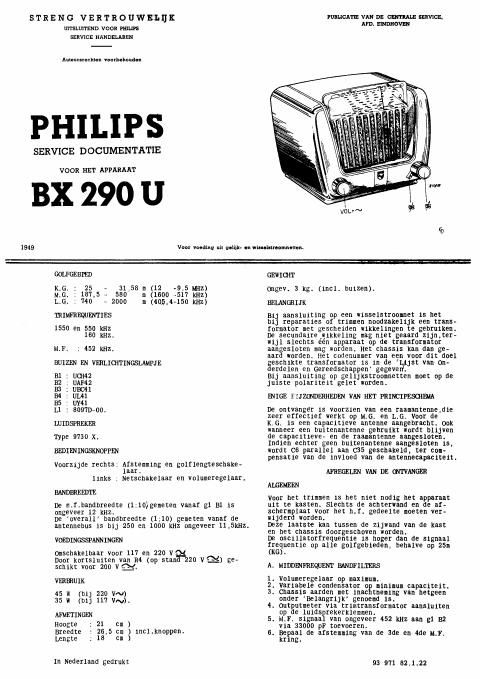philips bx 290 u