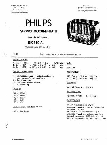 philips bx 310 a service manual