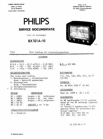 philips bx 321 a service manual