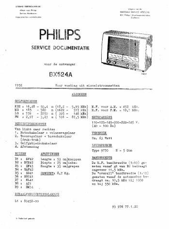 philips bx 524 a service manual