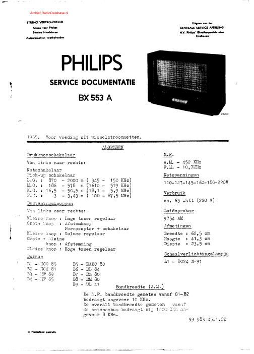 philips bx 553 a