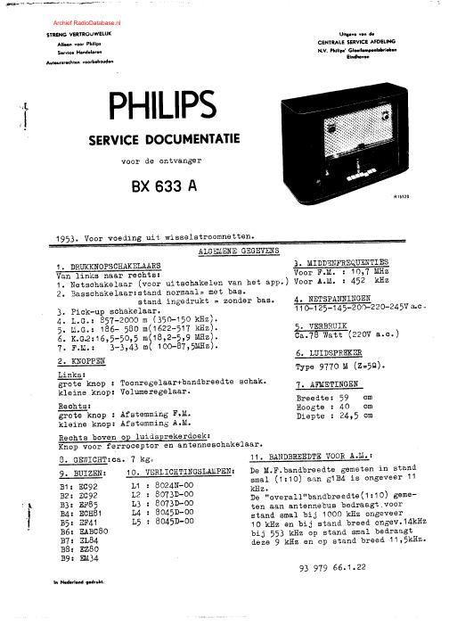 philips bx 633 a