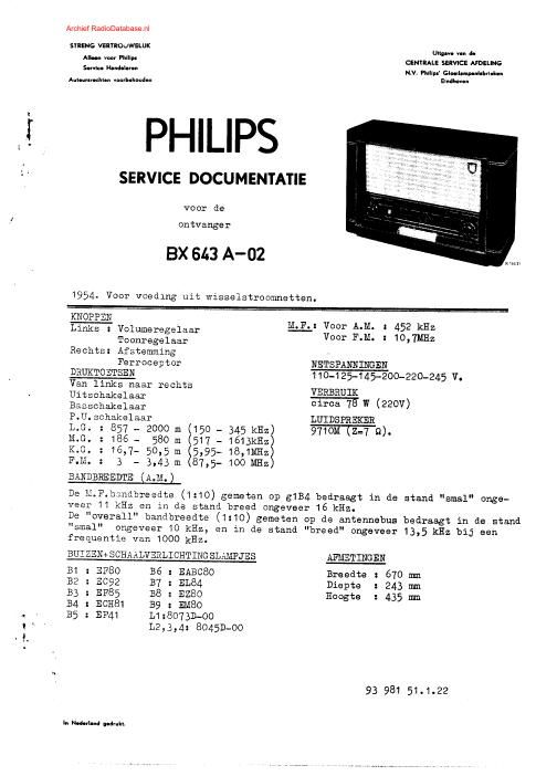 philips bx 643 a