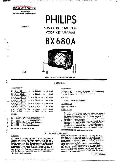 philips bx 680 a service manual