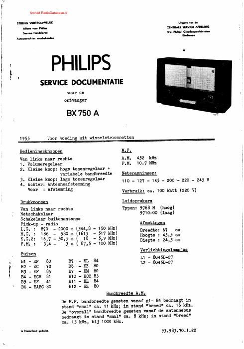 philips bx 750 a