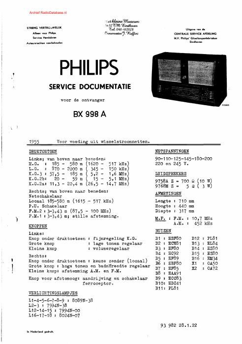 philips bx 998 a