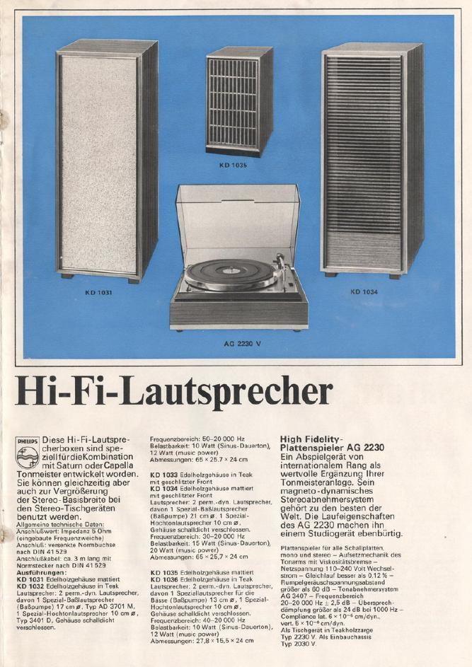 philips catalogue 1961