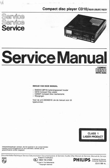 philips cd 10 service manual