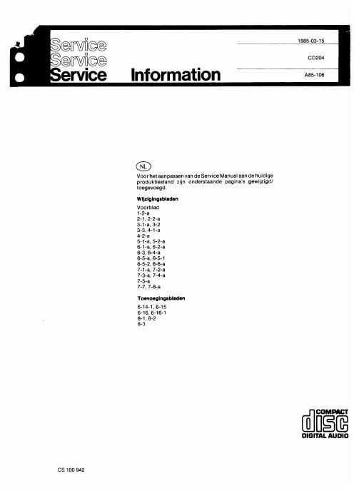 philips cd 204 service manual