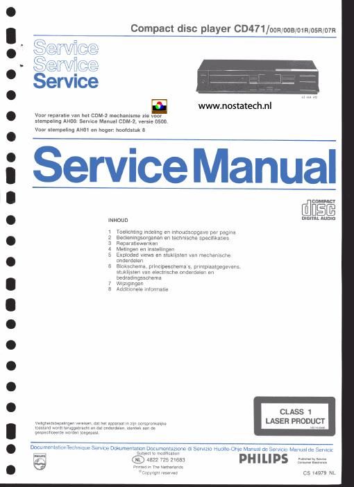 philips cd 471 service manual