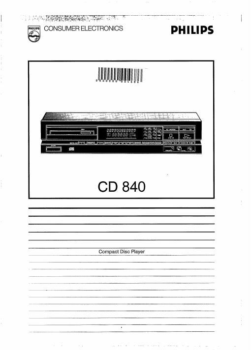 philips cd 840 owners manual